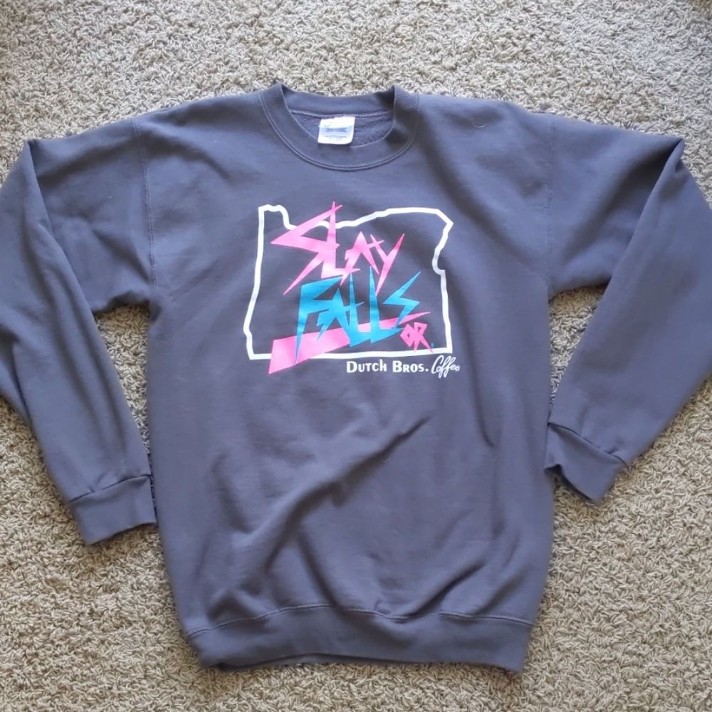 Grey Slay Falls Crew Neck Hoodie